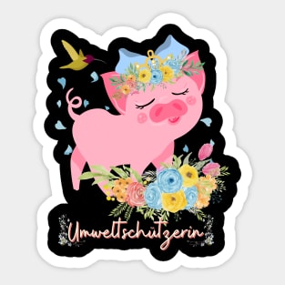 Schwein Vogel Umwelt Schutz Prinzessin Blumen Süß Sticker